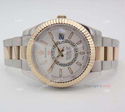 Rolex Oyster Perpetual Sky Dweller  Replica Watch - 2-Tone White 42mm